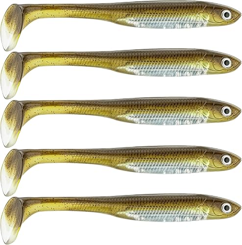 QualyQualy Señuelo de plástico suave para la cola de la pala, para el sábalo, para el sábalo, para la cola de remo, para lubina, trucha, lucioperca,