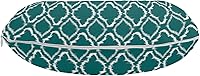 Vista 2 de Ambesonne Almohada de viaje verde azulada, patrón tradicional de estilo Ikat con curvas abstractas, formas ovaladas, inspiración marroquí, accesorio