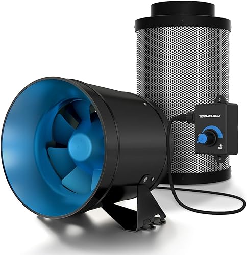 TerraBloom Combo de ventilación de crecimiento de 6 pulgadas, ventilador CE de 6 pulgadas y filtro de carbón activado de primera calidad de 6 x 16
