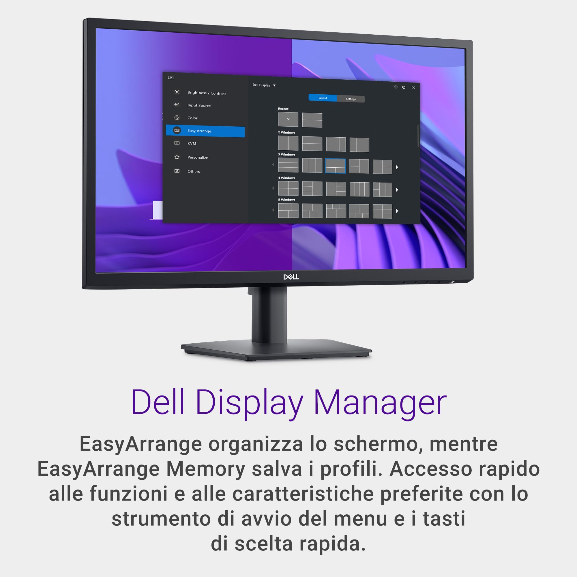 Dell E2425H 24" Full HD (1920x1080) Monitor, 75Hz, VA, 5ms, VESA (100x100mm), DisplayPort, VGA, 3 Anni di Garanzia, Nero