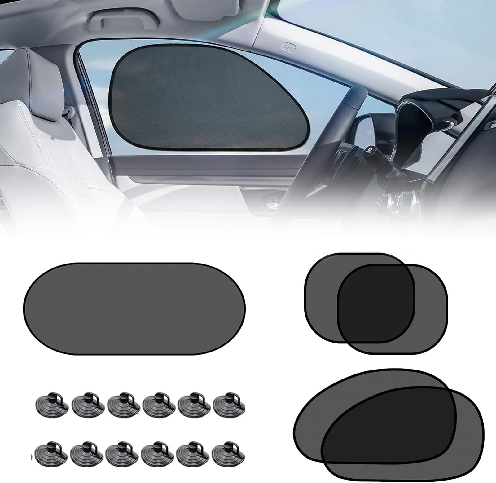 YHOME 5 Pack Universal Car Window Shade,Car Sun Shades for Side and ...
