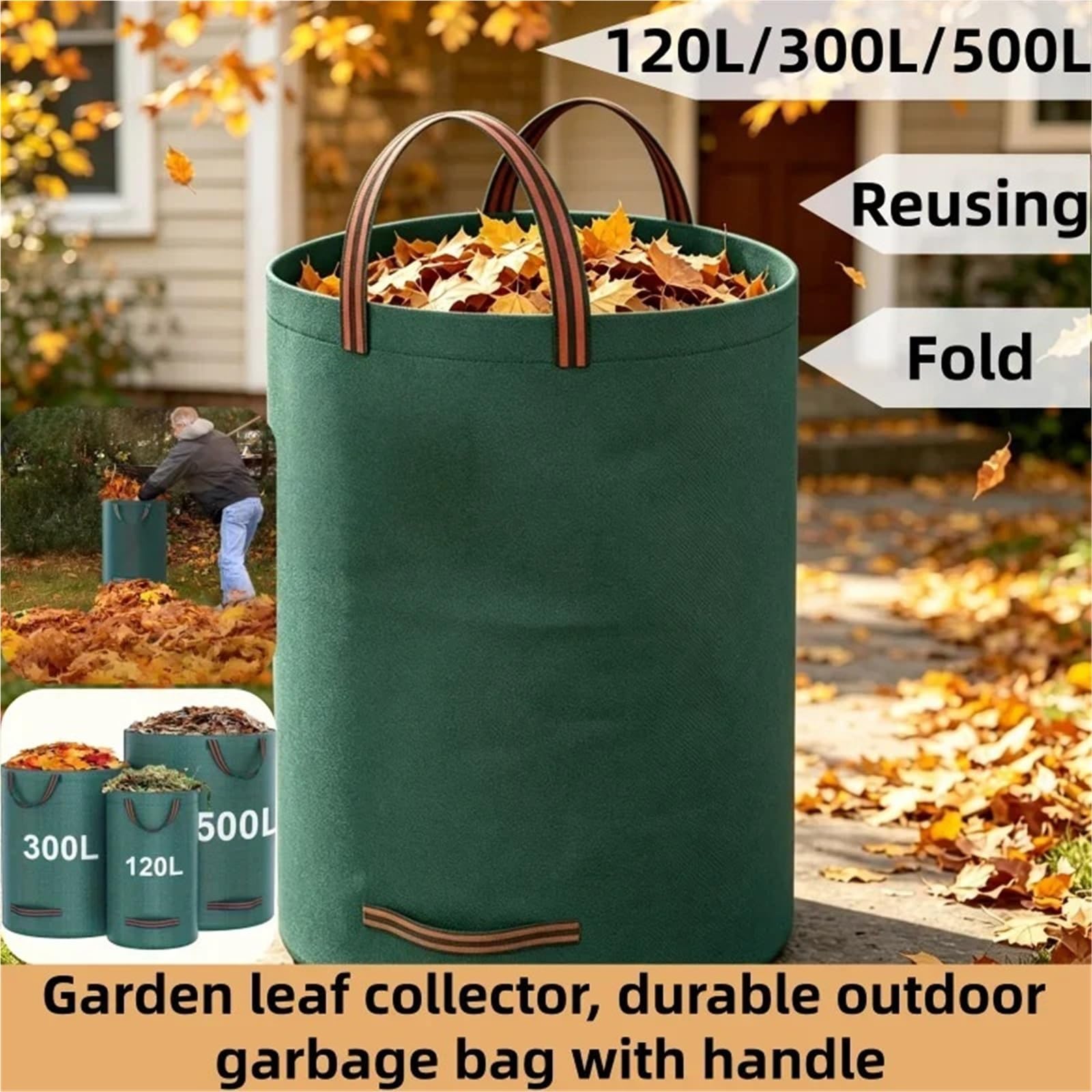 Bolsa para Residuos de Jardín Bolsa de basura jardín reutilizable resistente
