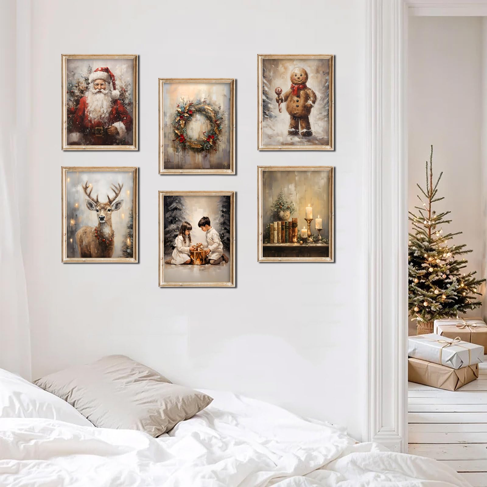 COLLECTION OF CHRISTMAS アートブック Amazon.com: Christmas Wall Art set of 6 Christmas Pictures Wall