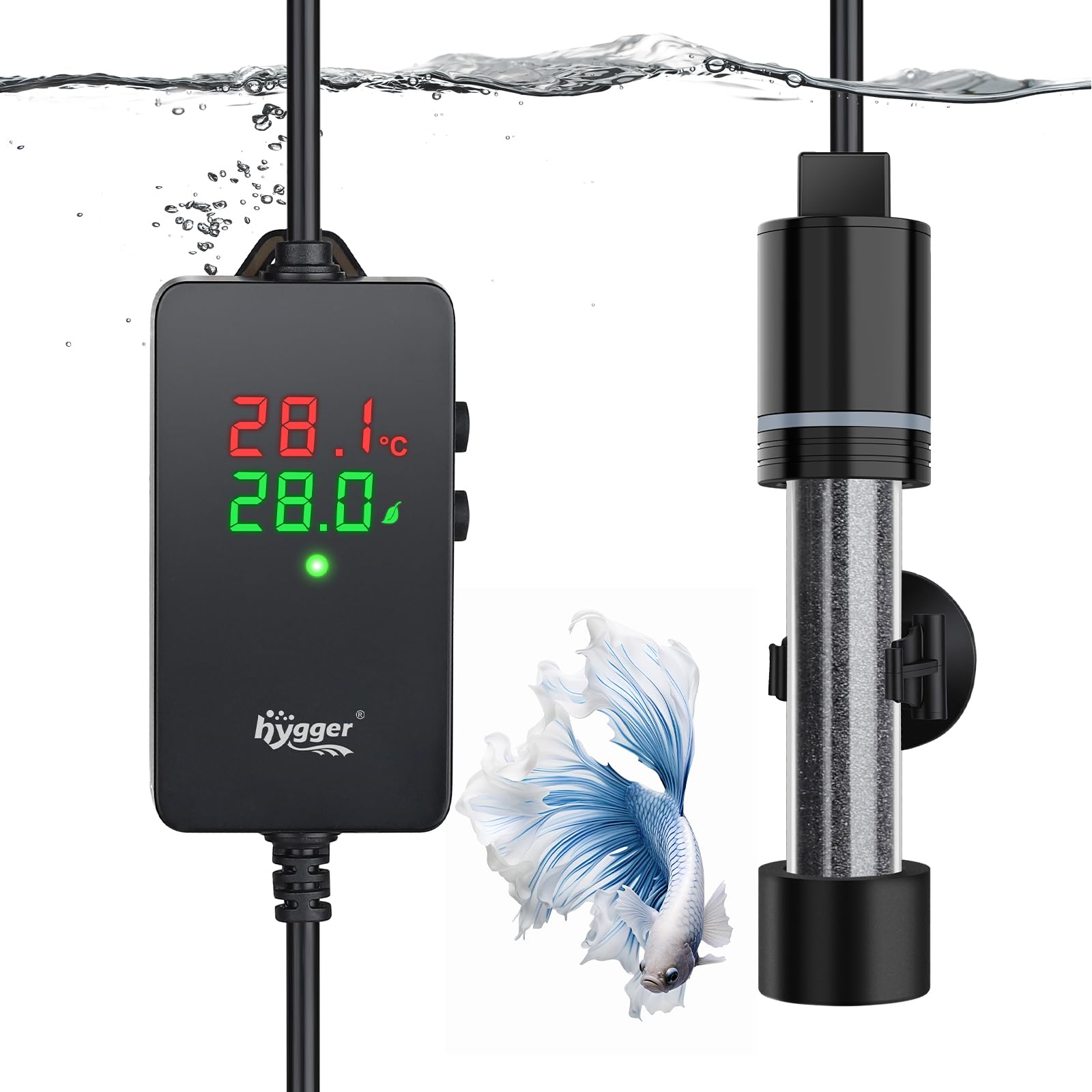 hygger Aquarium Heater Small Adjustable Fish Tank Betta Heater 50W