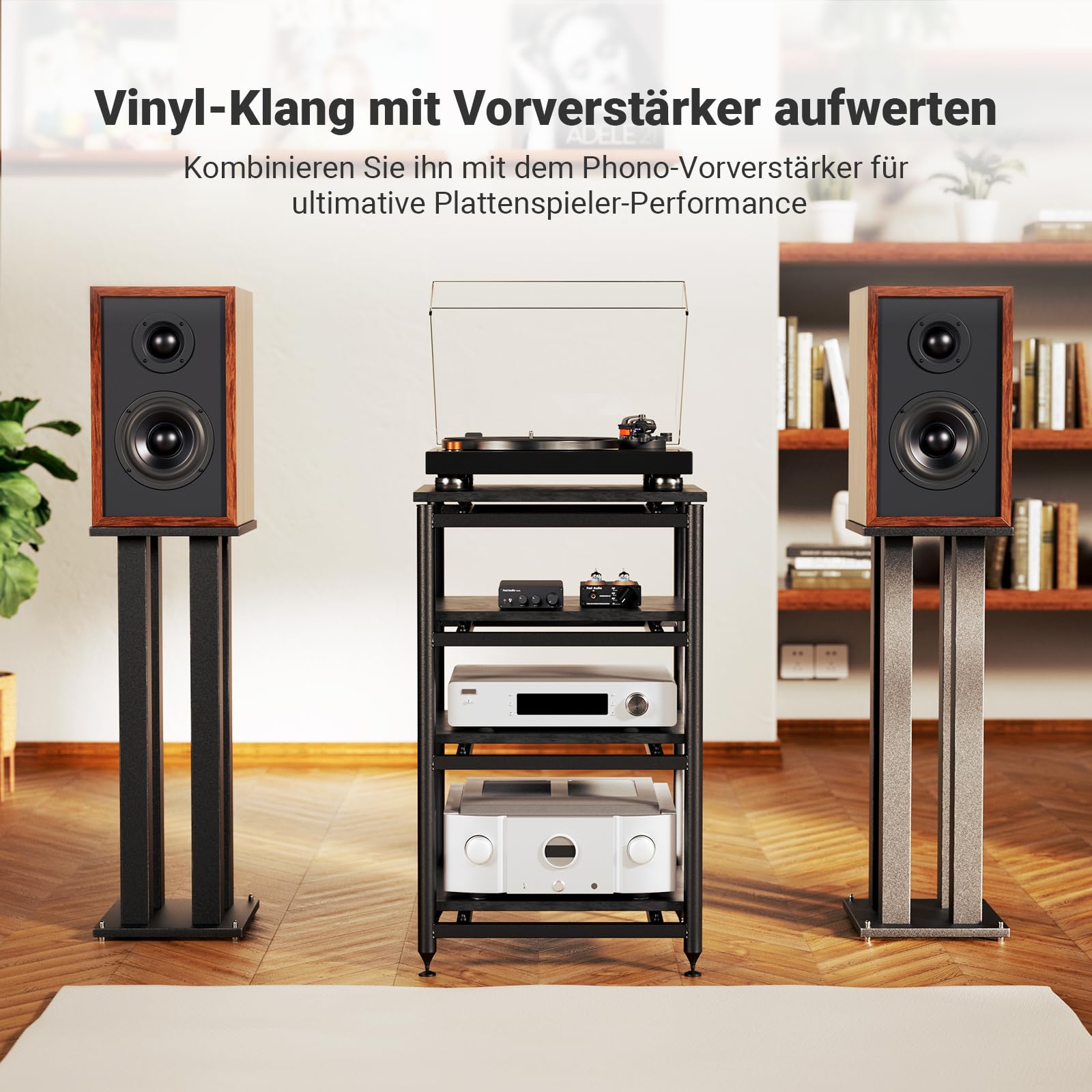 Fosi Audio TB10D 600 Watt TPA3255 Mini Verstärker HiFi Stereo Klasse D Verstärker Integrierter digitaler 2 Kanal Audioempfänger für Passive Heimlautsprecher mit Höhen- und Bassregelung