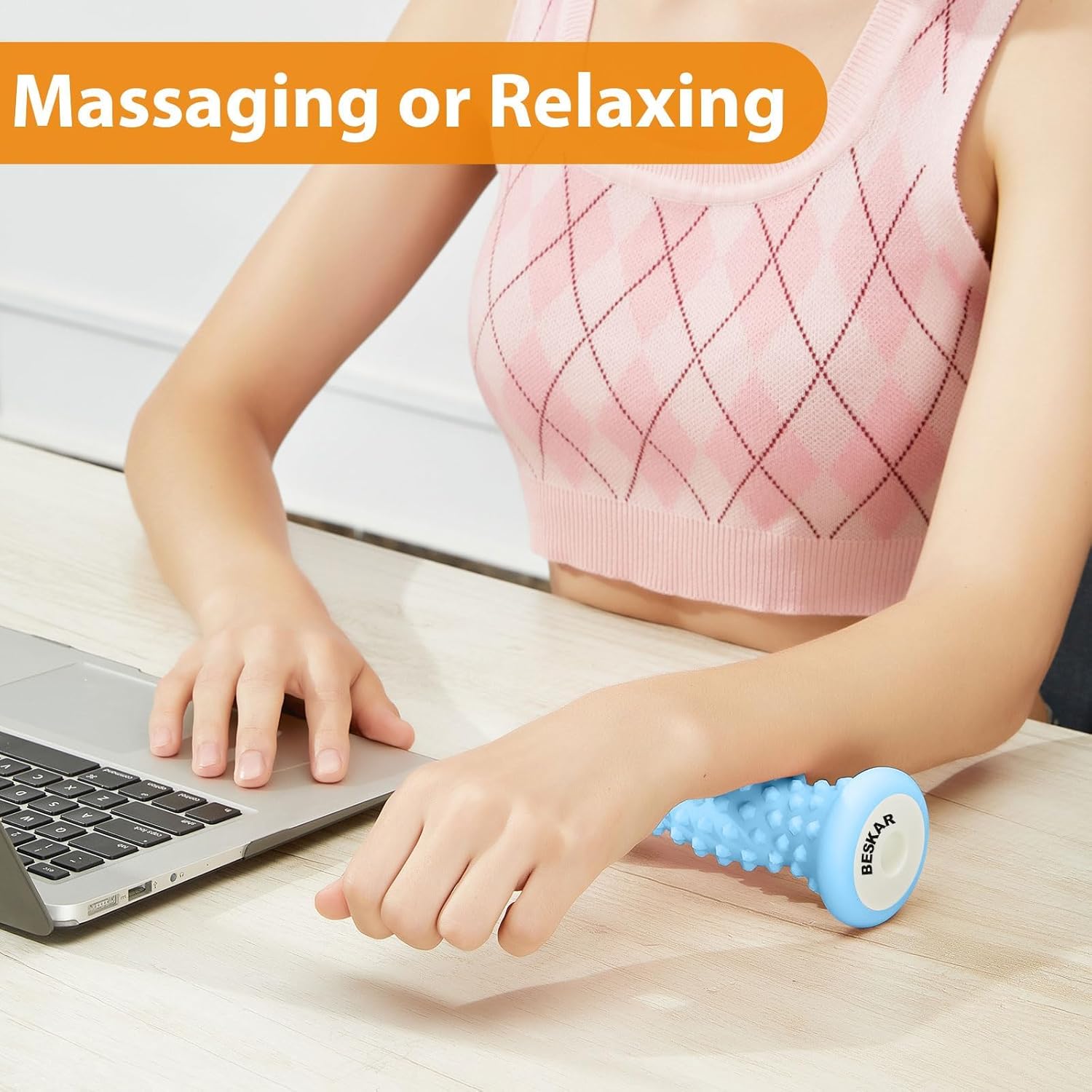 BESKAR Foot Massager Roller for Plantar Fasciitis Relief, Portable Feet Roller to Deep Tissue Muscle Massage, Foot Arch and Heel Pain, Reflexology Tool - Image 5