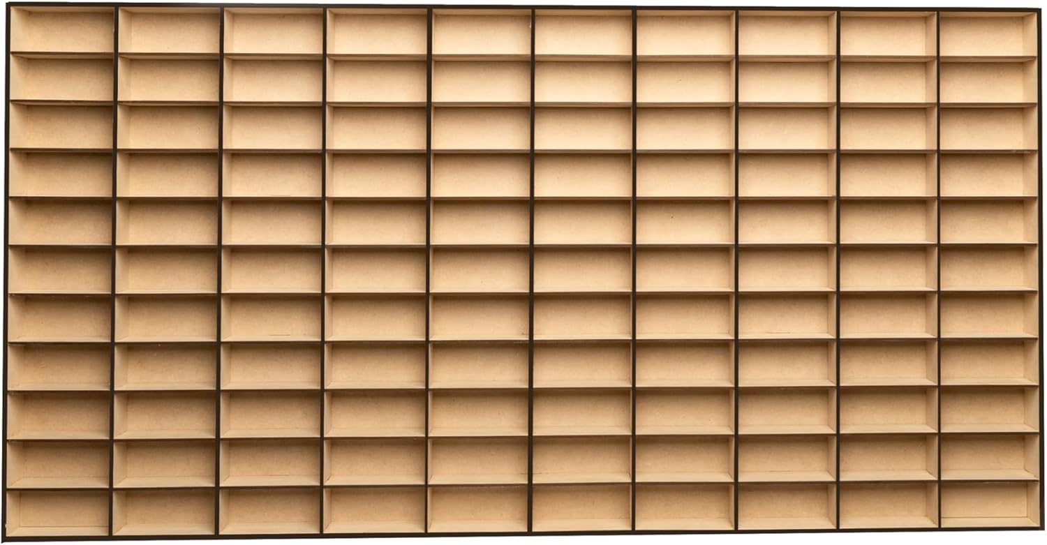 ALEJANDRO CORTES Designer Premium Display Case MDF Storage Organizer Wall Mount Cabinet (110 Compartments) for 1:64 Scale Cars – Natural Wood