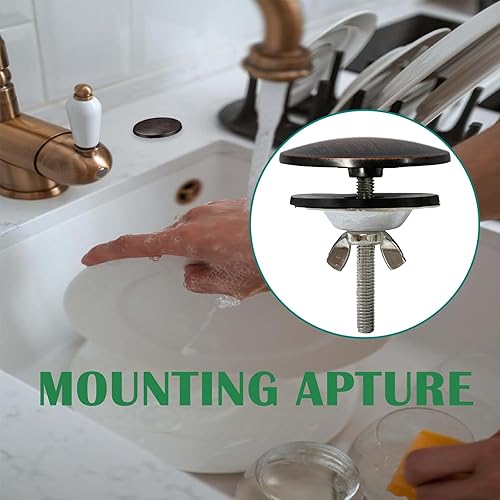 Miniatura 5 de Cubierta de orificio para fregadero, tapa de orificio de fregadero de cocina de acero inoxidable de 2 pulgadas, cubierta de orificio para orificio