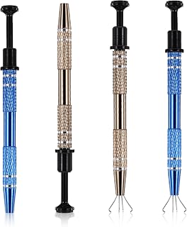 4Pcs Piercing Ball Grabber Tool for Small Parts, Stainless Steel 4 Claw Jeweler's Pick Up Tool, Metal Grabber Claw Pickup Holder, Pearl Grabber Pick Up Tool for IC Chip Electronic Components Gem