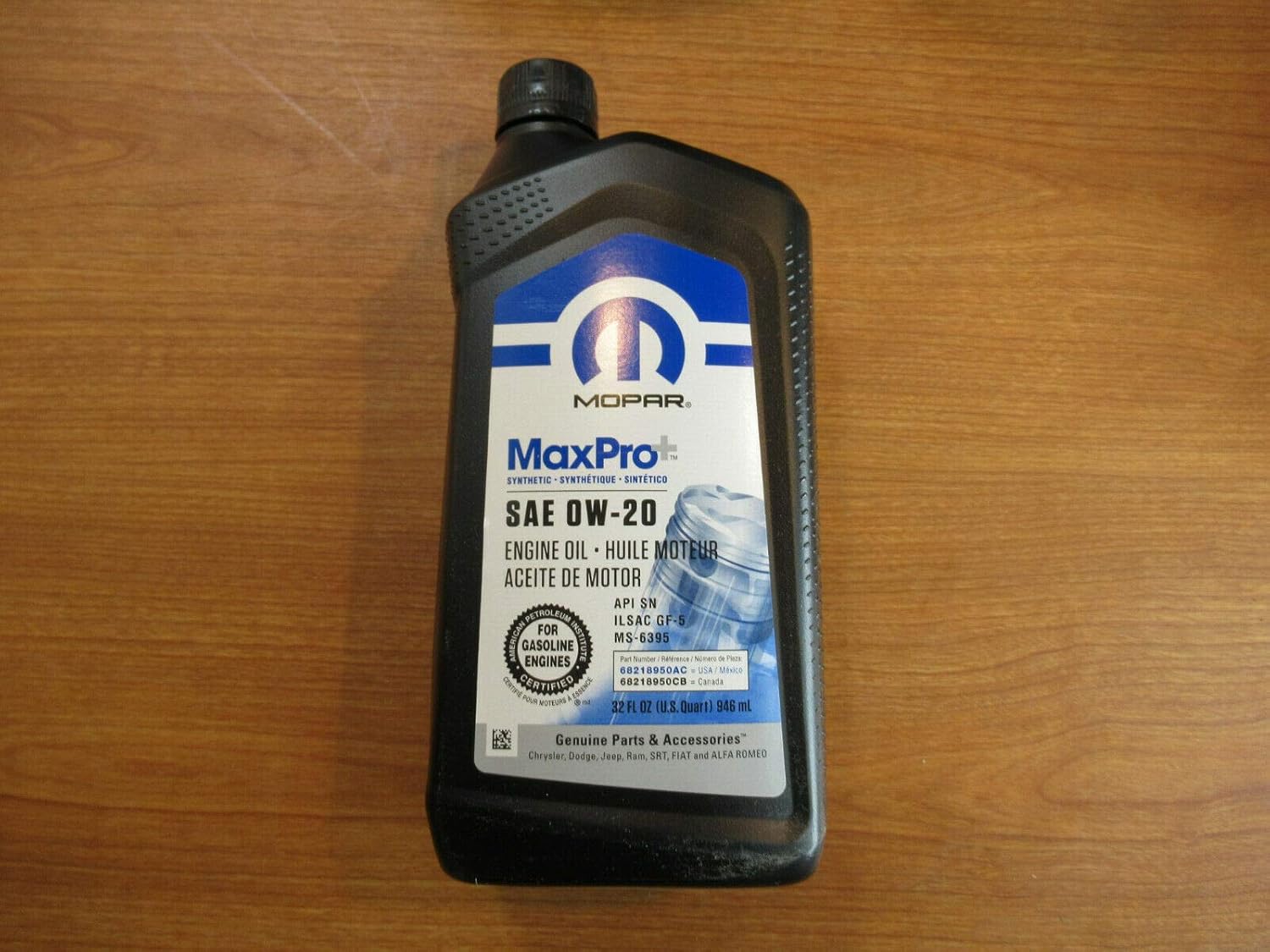 Ram 1500 3.6L Engine Mopar MaxPro+ 0w-20 w/Filter Oil Change Kit OEM