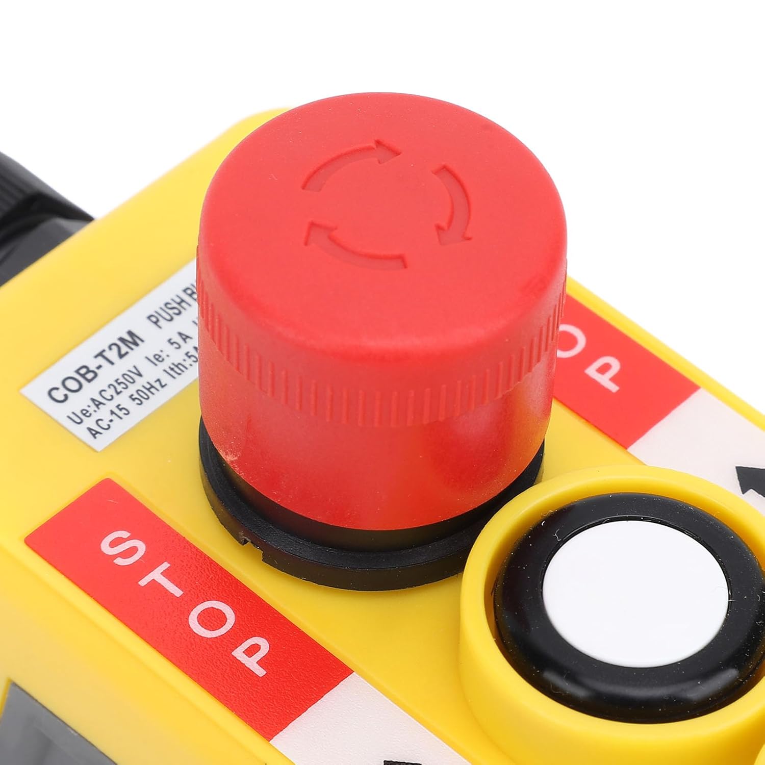 Crane Hoist Controller Push Button Switch Water 2 Key IP68 Industrial Remote Control with Emergency Stop for Electric Crane Hoist Pendant Control Station