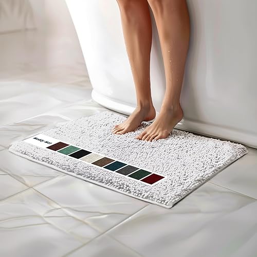 Miniatura 17 de Muddy Mat Alfombras de baño de felpilla de secado rápido, antideslizantes, lavables, extragruesas, suaves y altamente absorbentes, para baño, cocina