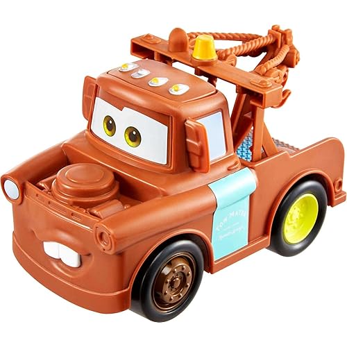 Mattel Disney and Pixar Cars Track Talkers Mater Vehicle, 5.5-in Talking Movie Toy with Sound Effects, Collectible Character Car, Gift for Kids & Collectors Ages 3 Years Old & Up