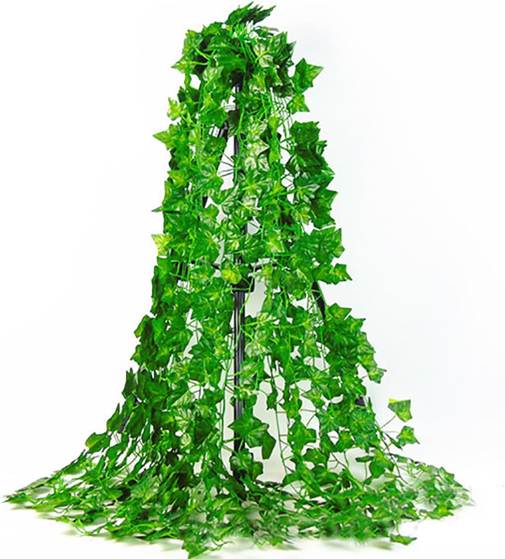 80Feet-12 Strands Artificial Silk Greenery Chain Fake Silk Ivy With Green Leaves For Home Wedding Decoration Hanging Garland Decor