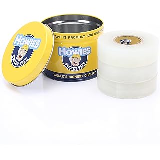 Howies Clear Hockey Tape | 1" Clear Sock & Shin Pad Tape for Hockey, Soccer, Lax, Sports | Multiple Pack Sizes | Strong Grip, Durable, Long-Lasting | Made in USA