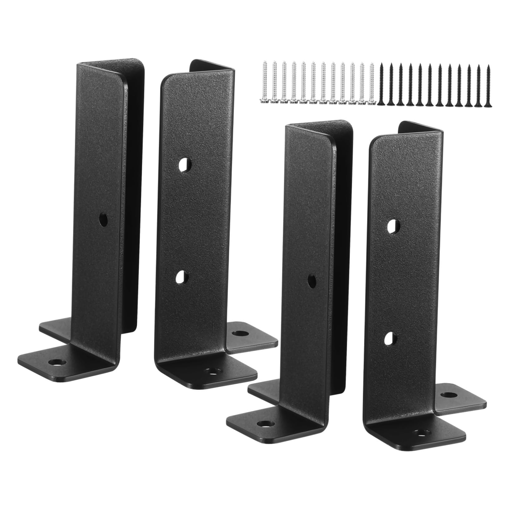 Staffe Base per Pergola in Acciaio al Carbonio Nere, 4 Set