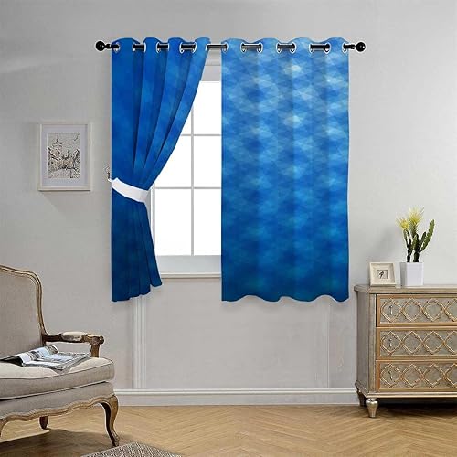 Miniatura 3 de Sound Absorbing Curtains Dark Blue Geometry Lattice Line Modern Soundproof Door Blanket Cortinas para Separar Cuartos 55Inch Width by 45Inch