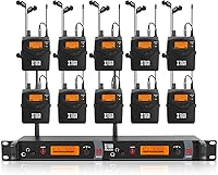 Vista 8 de XTUGA RW2080 Sistema de monitor inalámbrico en el oído, sistema IEM mono con 5 receptores, frecuencia UHF 2 x 40, transmisión estable de 300 pies
