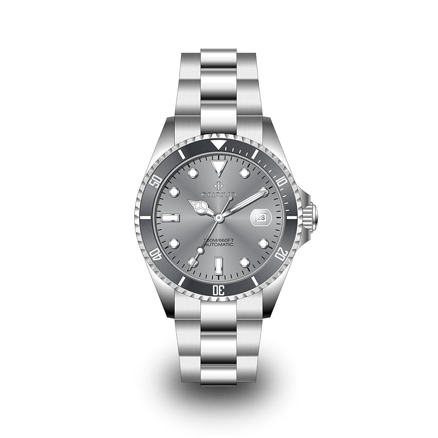 自動巻き ステンレススチール 腕時計 グレー