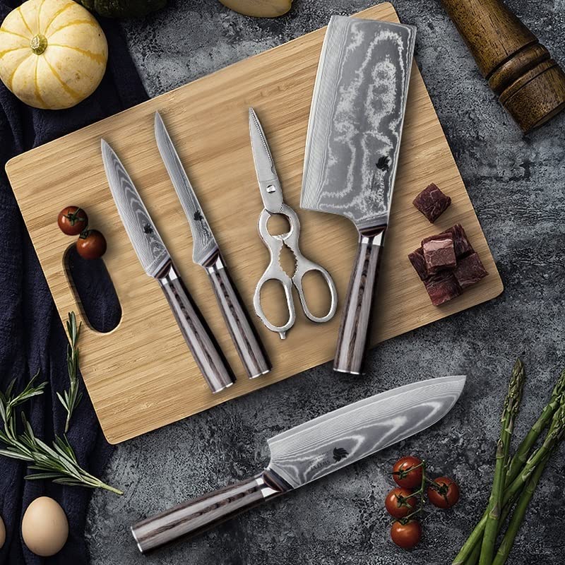 Set Cuchillos Cocina 5 Piezas Acero Damasco miniatura 7