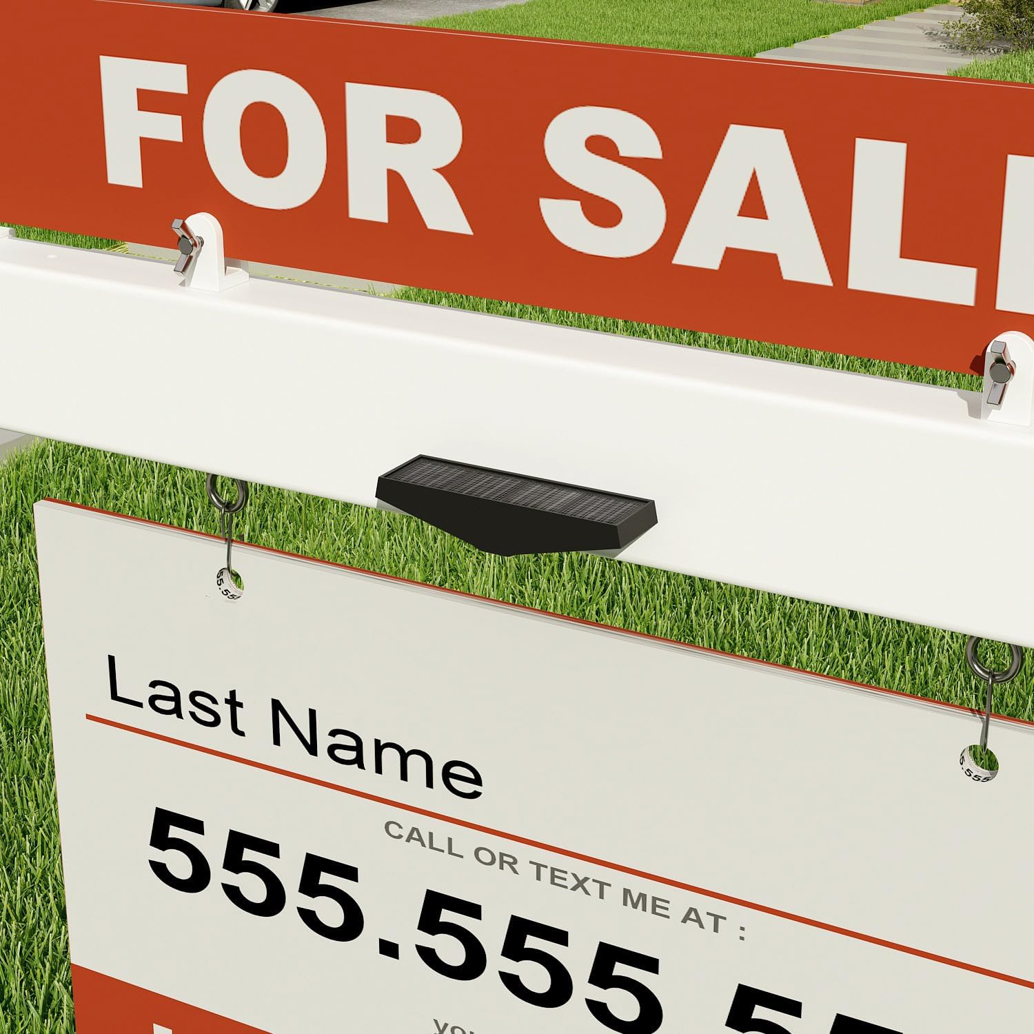 Lovinouse Real Estate Sign Posts with Solar Light, 72" Tall Yard Sale Signs Holder, Open House Signs for Real Estate Sale Posts, Outdoor Yard Signs Holder for Rent Sign,White(Not including billboards)
