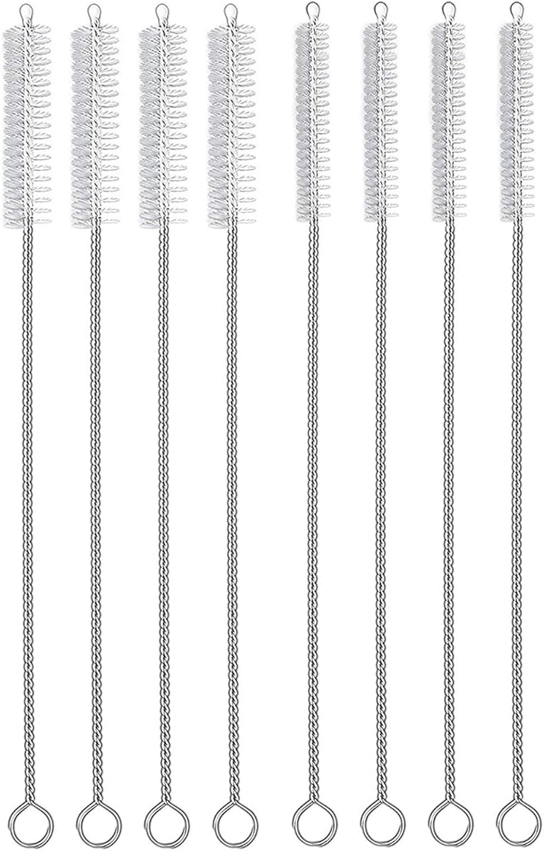 Hiware Straw Cleaner Brush Set, 8-Piece Long Cleaning Brush for Straws on Tumbler, Water Bottle, Sippy Cup, and Pipes, Tubes or Hummingbird Feeders
