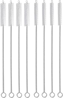 HIWARE 8-Piece Straw Cleaner Brush Set - 7.8" Long Nylon Brushes for Tumblers, Water Bottles, Straws, Pipes & Hummingbird Feeders