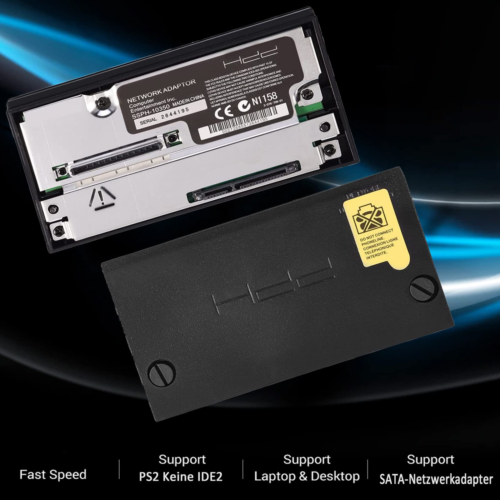 mumisuto Netzwerkadapter für PS2,SATA Schnittstelle Festplattenadapter HDD-Adapter Festplattenadapter mit PlayStation 2 Keine IDE2