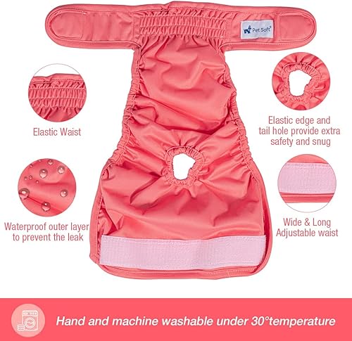 Miniatura 76 de Pet Soft Washable Female Diapers (3 Pack) Female Dog Diapers, Comfort Reusable Doggy Diaper for Girl Dog in Period Heat (Sprightly, XS)