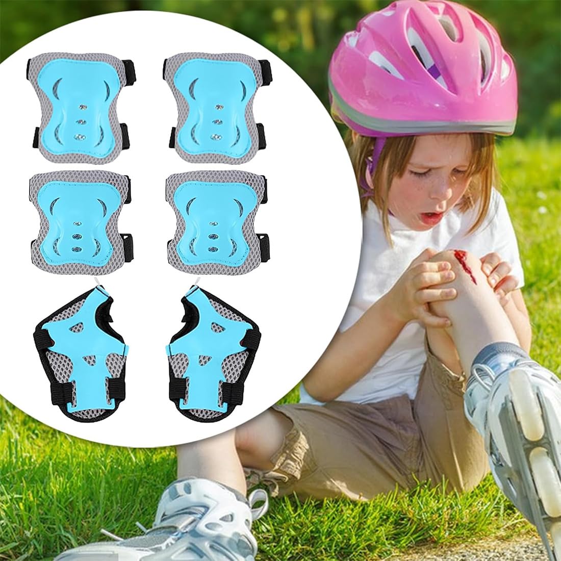 Bambini Ginocchiere,Regolabile Ginocchiere Set,6 Pezzi protezioni skateboard bambini pattini in linea per skateboard protettiva pattini in linea protezioni bambini ginocchiere gomitiere protezioni set