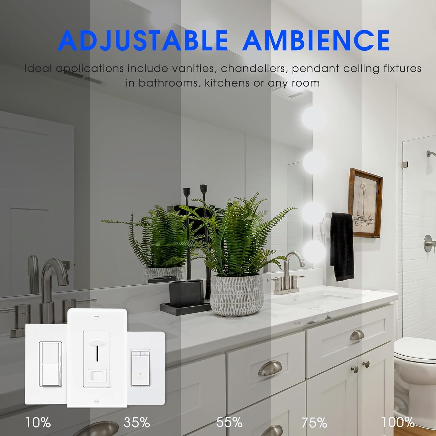 Energetic Vanity Globe Light Bulbs G25 LED for Indoor Bathroom Mirror Living Area, 5000K Daylight, Dimmable 600 Lumens, 6W, E26 Base, Round Frosted Classic Ambient Decorative Bulb, ETL Listed, 4-Pack