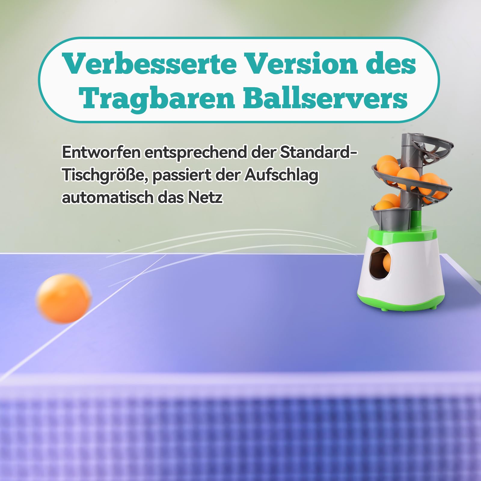 Baoblaze Tischtennis Ballmaschine, Tischtennis Roboter Automatic Launcher mit Abnehmbares Fairway, Tragbare Tischtennis Trainingsroboter, Tischtennis Trainer für für Ping-Pong-Liebhaber Anfänger