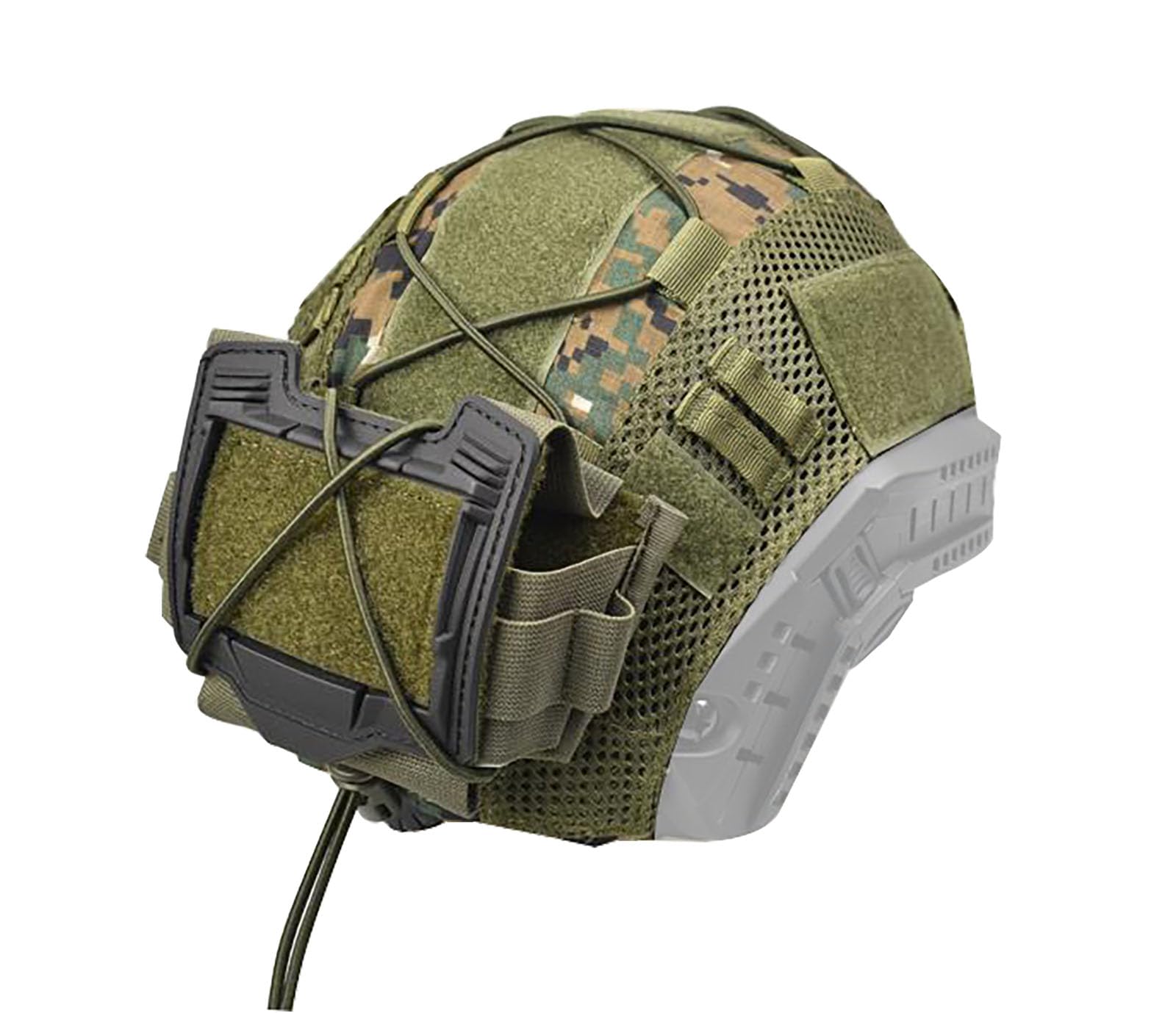 Tactical Fast Helmet Cover Set and Tactical Helmet Battery Pouch Counterweight Pouch Fit Size M/L Fast PJ BJ MH Helmet