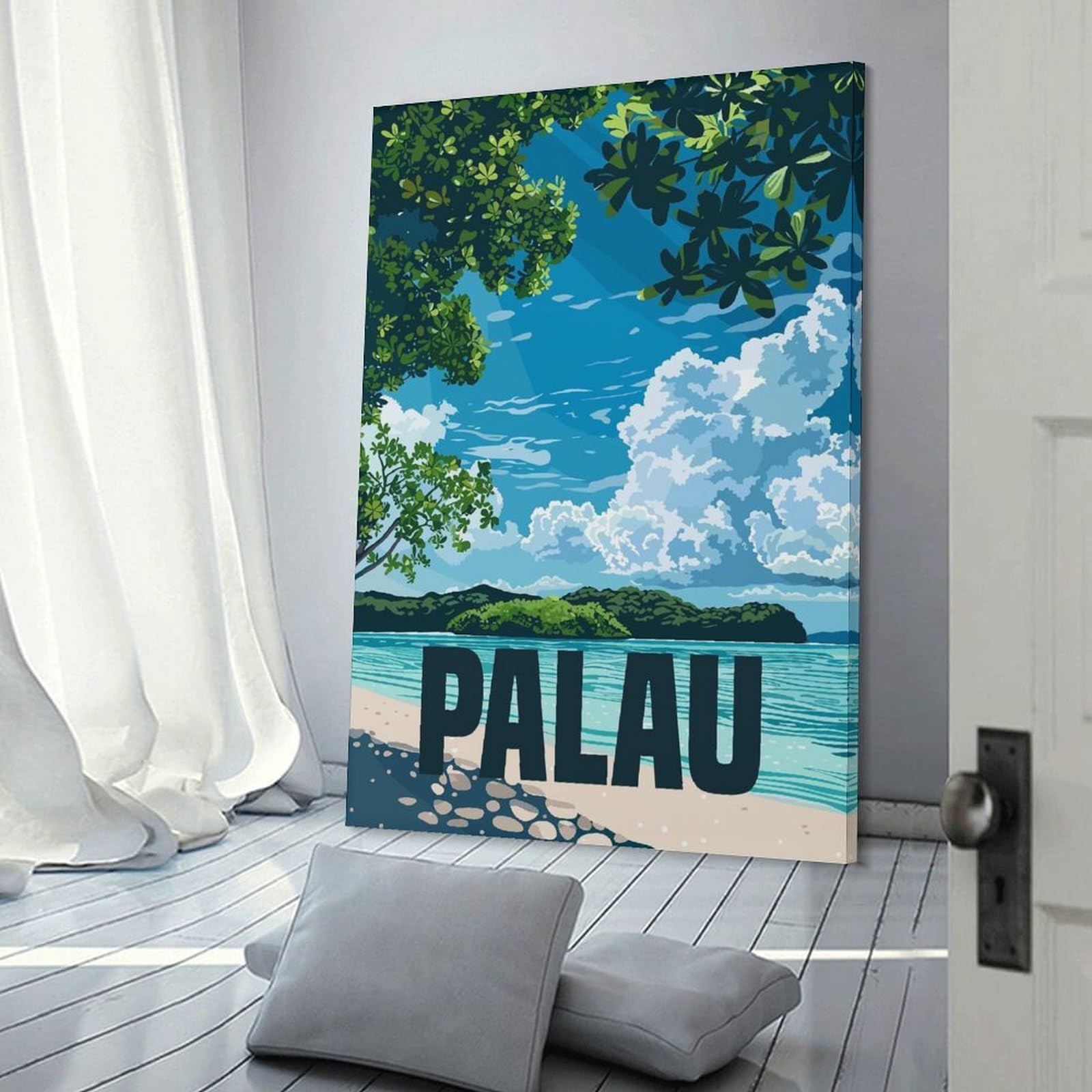 Junmoney Palau Island Room Decor Wall Art, 20x30inch(50x75cm), for Gallery Wall Decor And Room Displays, Decorative Artwork with Flexible Styling
