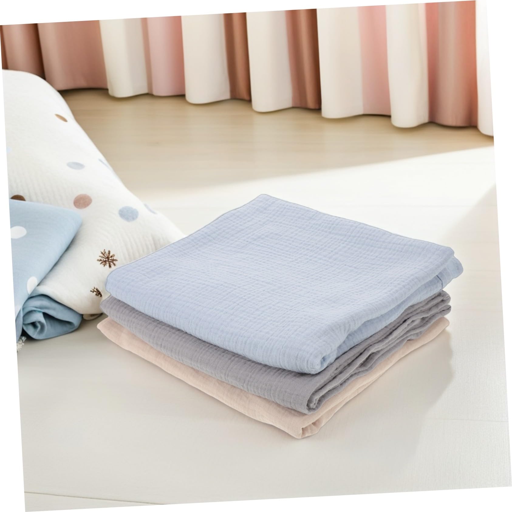 UPKOCH Mantas Envolventes para Recién Nacidos, 3 Piezas de Hilo | Suaves y Transpirables, Estilo Minimalista, para Bebés E Infantes, Paquete de Tres