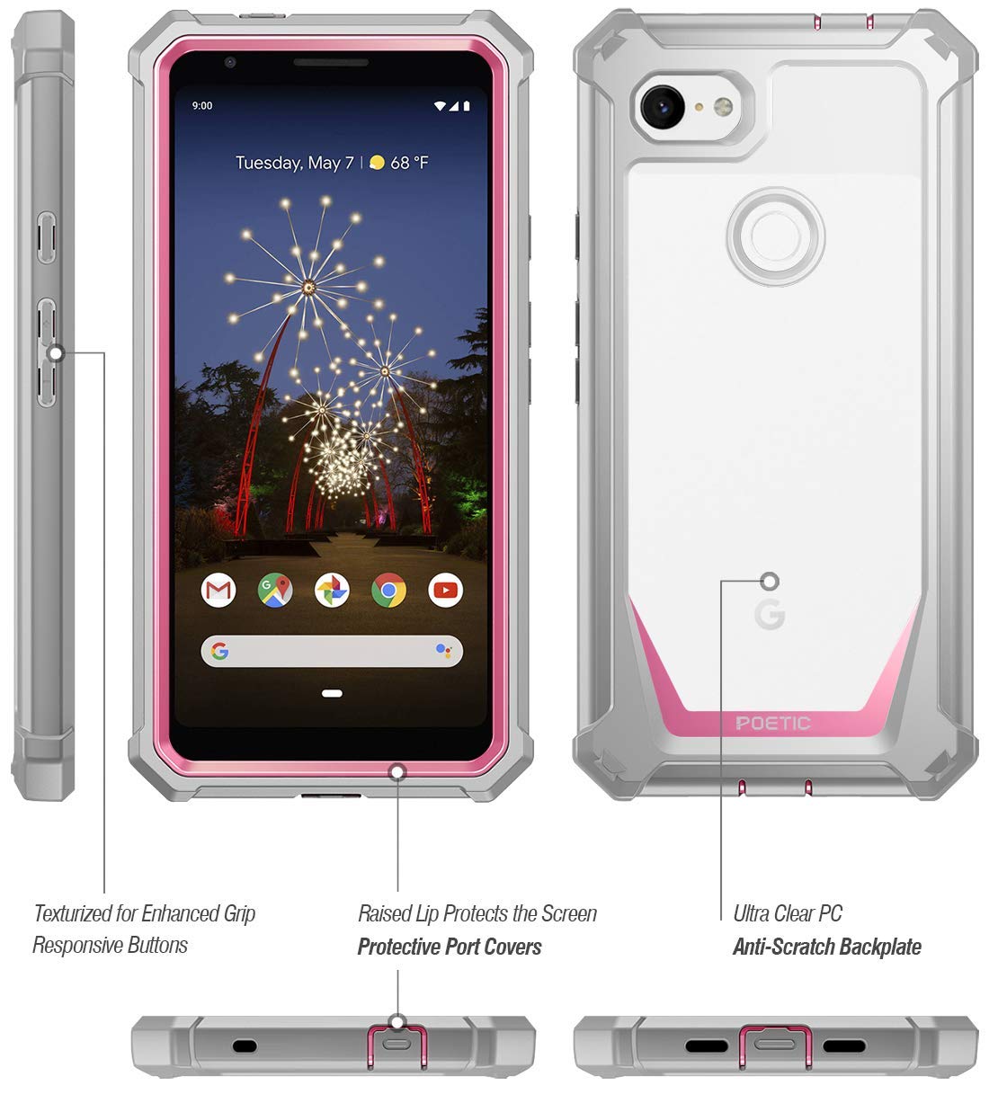Google Pixel 3a ホワイト ケース、フィルム付き Amazon.co.jp: Pixel 3a ケース 含 Pixel3a フィルム 全面保護