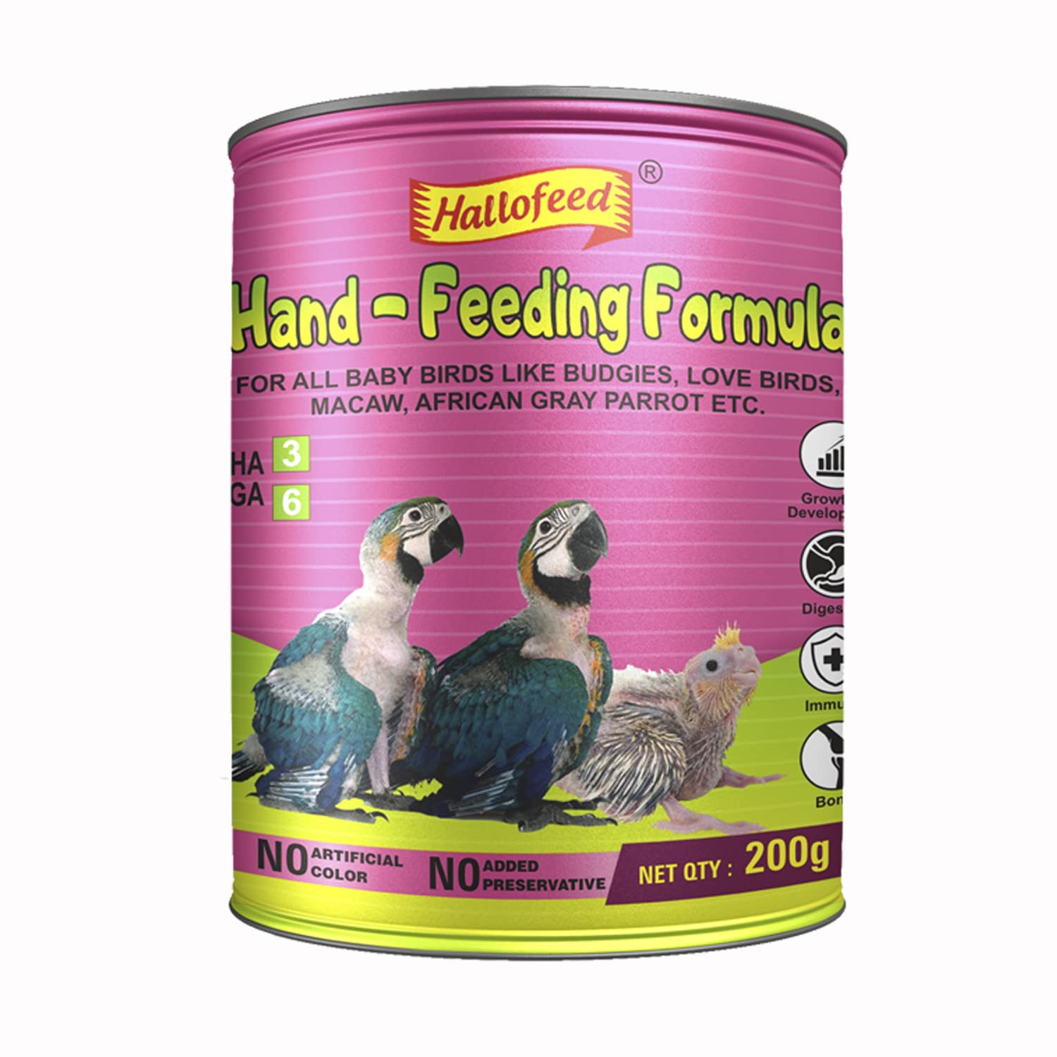 Hallofeed Hand-Feeding Formula (Baby Bird Food) - Powder, 200Gm For Exotic Baby Bird Chicks Budgies Cockatiel Lovebird African Grey Parrot Sunconure (B0BT7RS8Z1) Amazon Price History, Amazon Price Tracker
