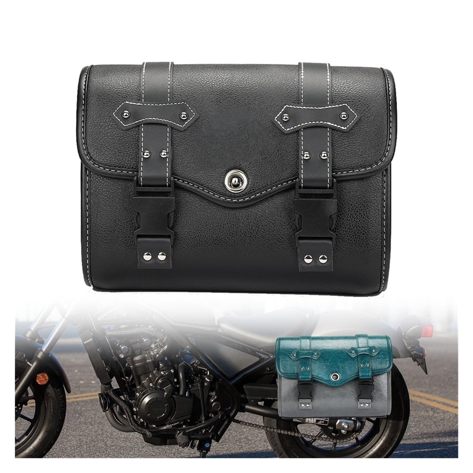 Alforja Motocicleta PU Impermeable Lateral Colgante Equipaje Maletero Bolsas Sillín para Kawasaki para VN250 (Eliminador 250V)(Brown)