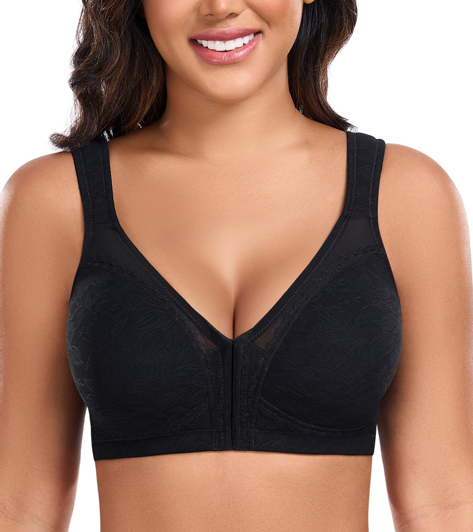 DotVol Soutien-Gorge Femme Minimizer Grandes Tailles Soutien-Gorge avec Fermeture Avant sans Armature Non Rembourré Confort sous-vêtements