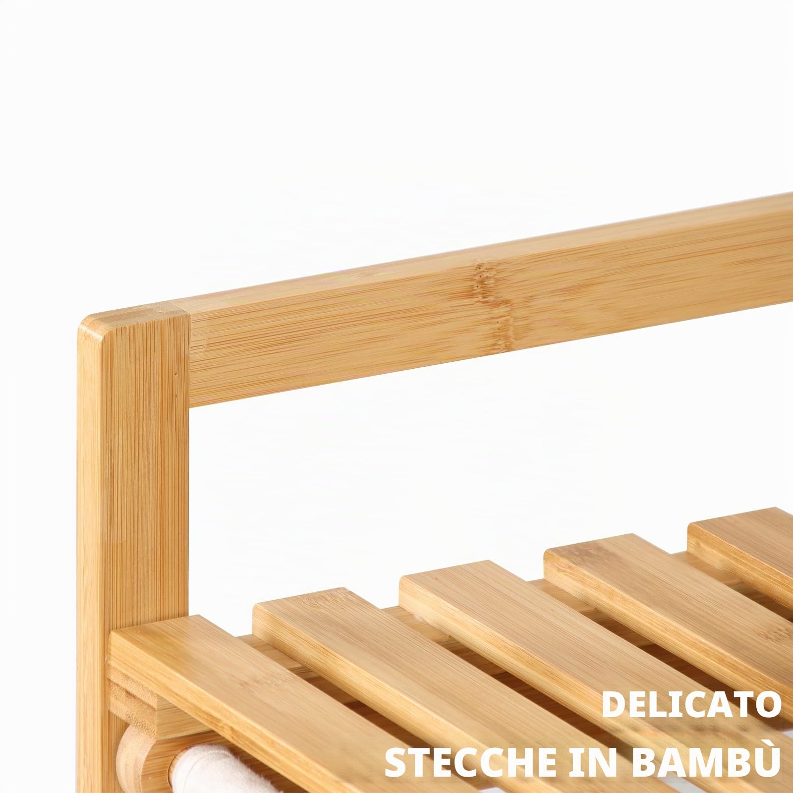 Floordirekt Cesto portabiancheria in bambù, con 2 scomparti, cesto portabiancheria per biancheria sporca, in legno con grande scatola per la biancheria (Dakota) (64 x 33 x 73 cm)