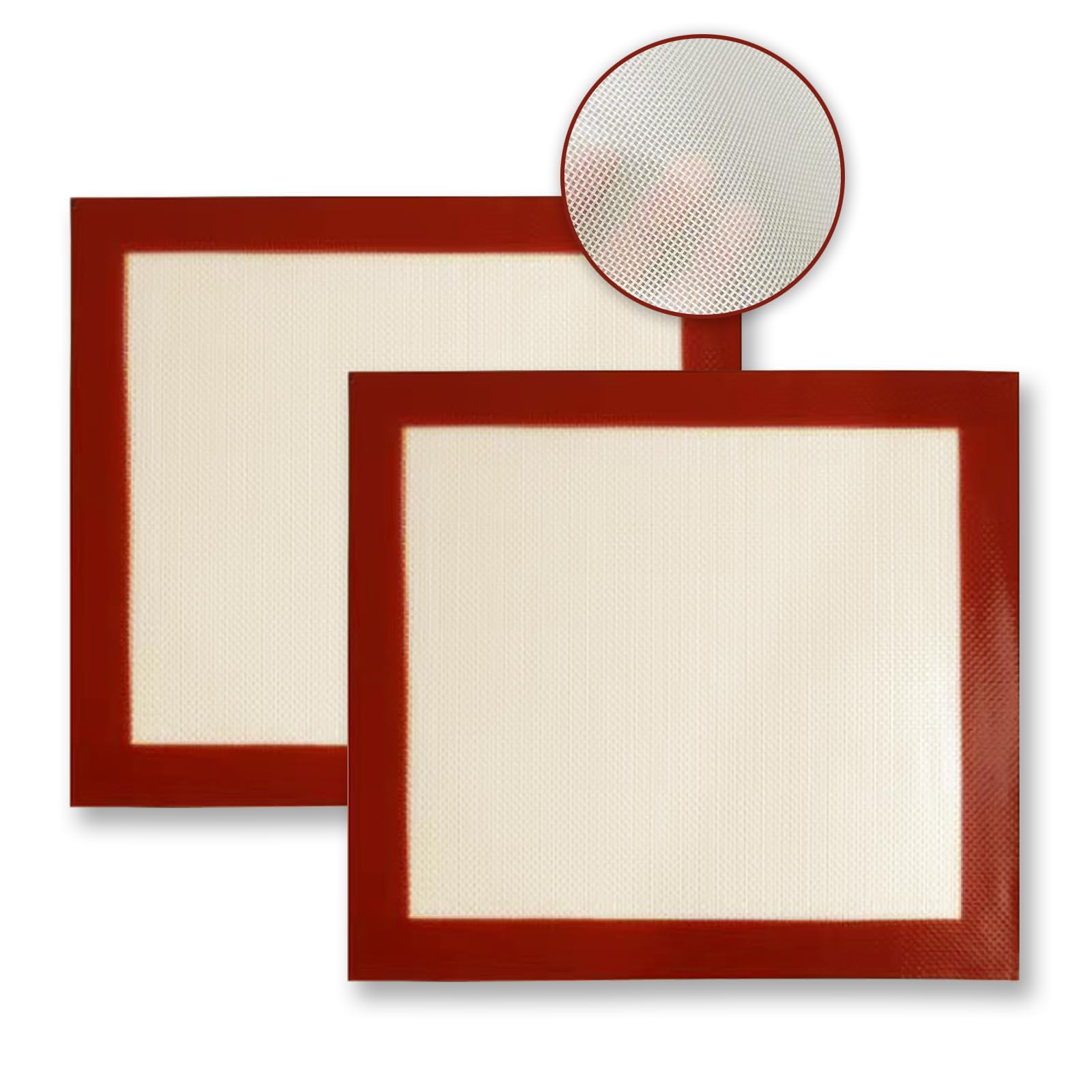 Inchant Silicone Baking Mats Set of 2,Non-Stick Food Safe Silicone Cooking Mat Food Grade Reusable Baking Slip Oven Liner Sheet Square Cake Pan Mat Pastry Board Rolling Dough Mats