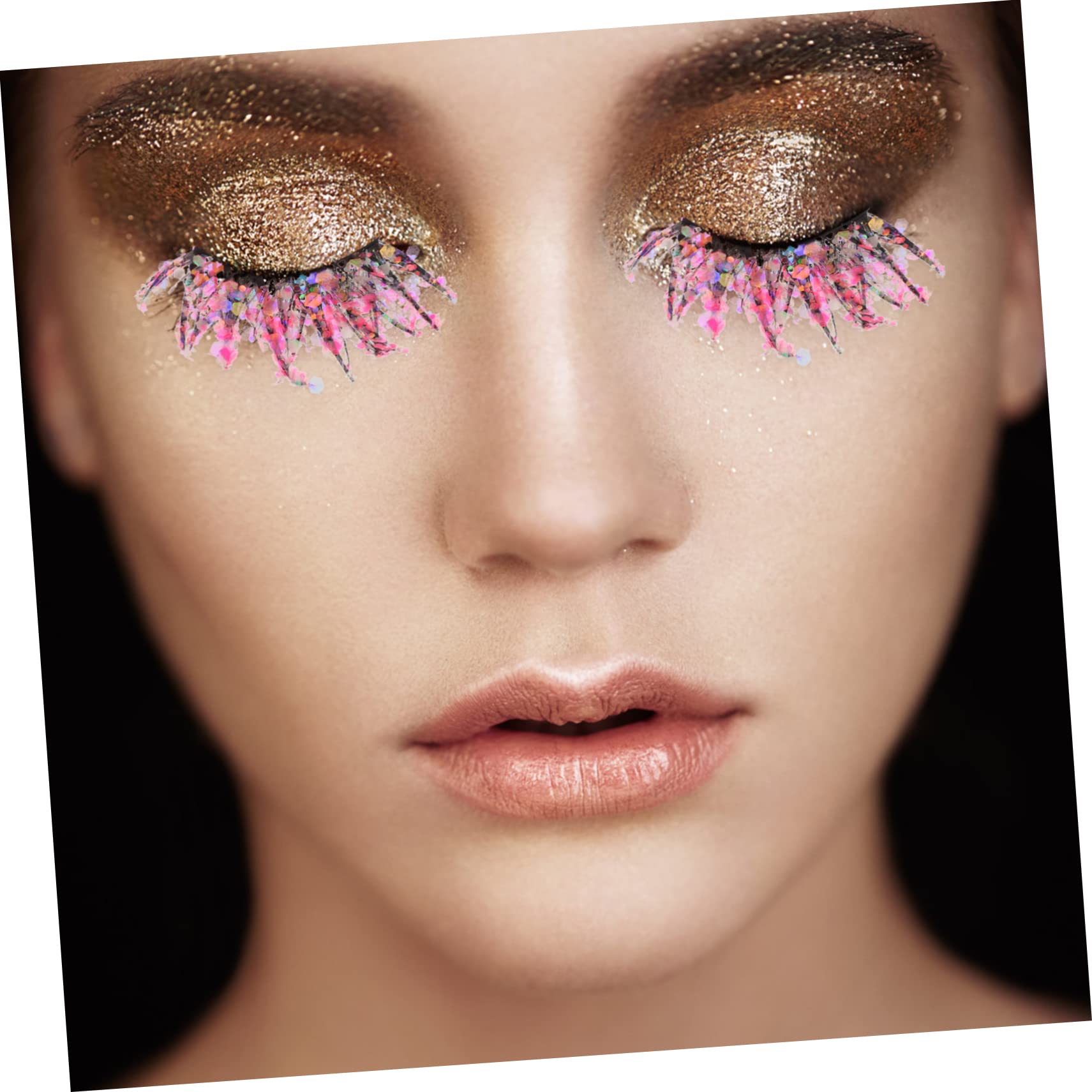 minkissy 25 Paar farbige falsche wimpern lange falsche wimper künstliche Wimpern Glitzer-Wimpern kosmetische wimpern falsche Wimpernverlängerung Cosplay verlängern 3d chemische Faser