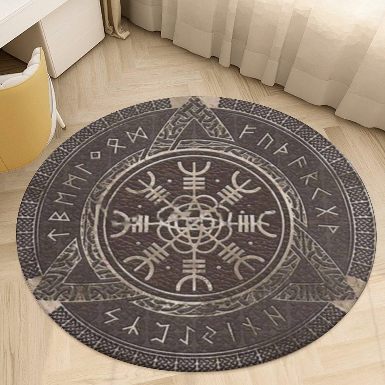Tapis antidérapants yoga Viking en flanelle imprimé 3D de chambre