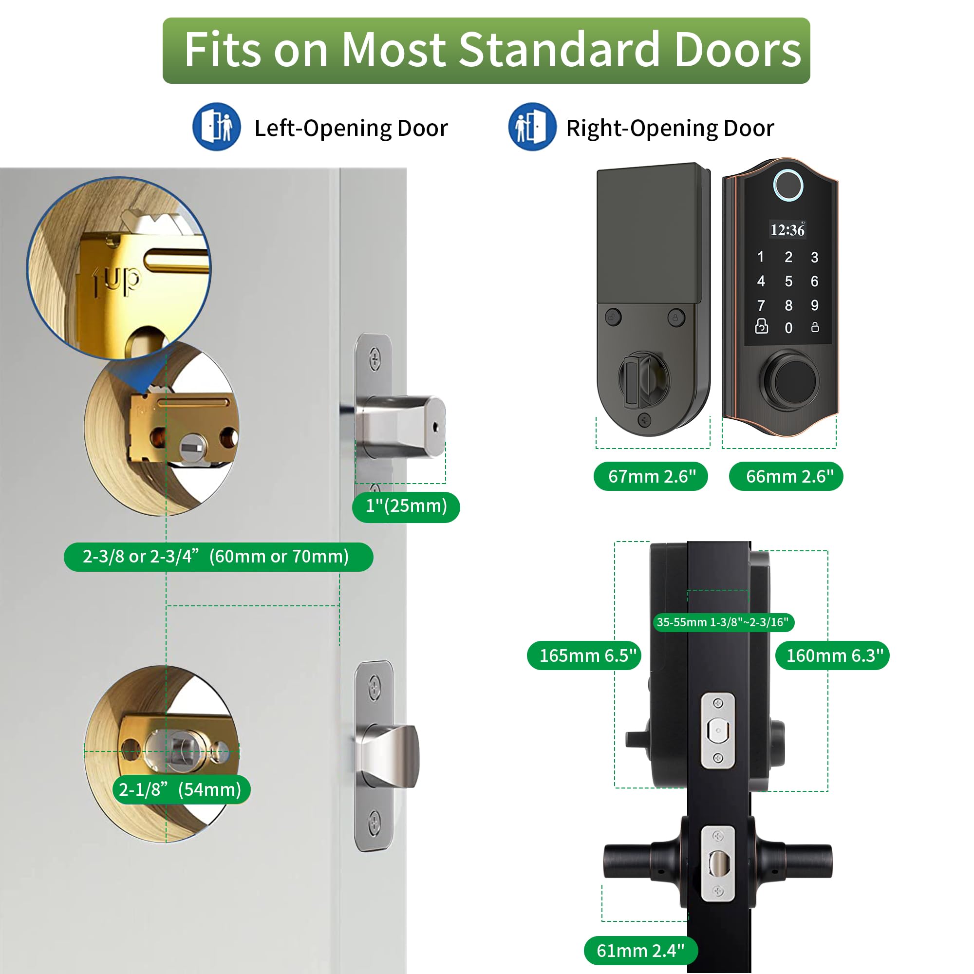 Harfo Serrure De Porte à Empreintes Digitales, Serrure De Porte D