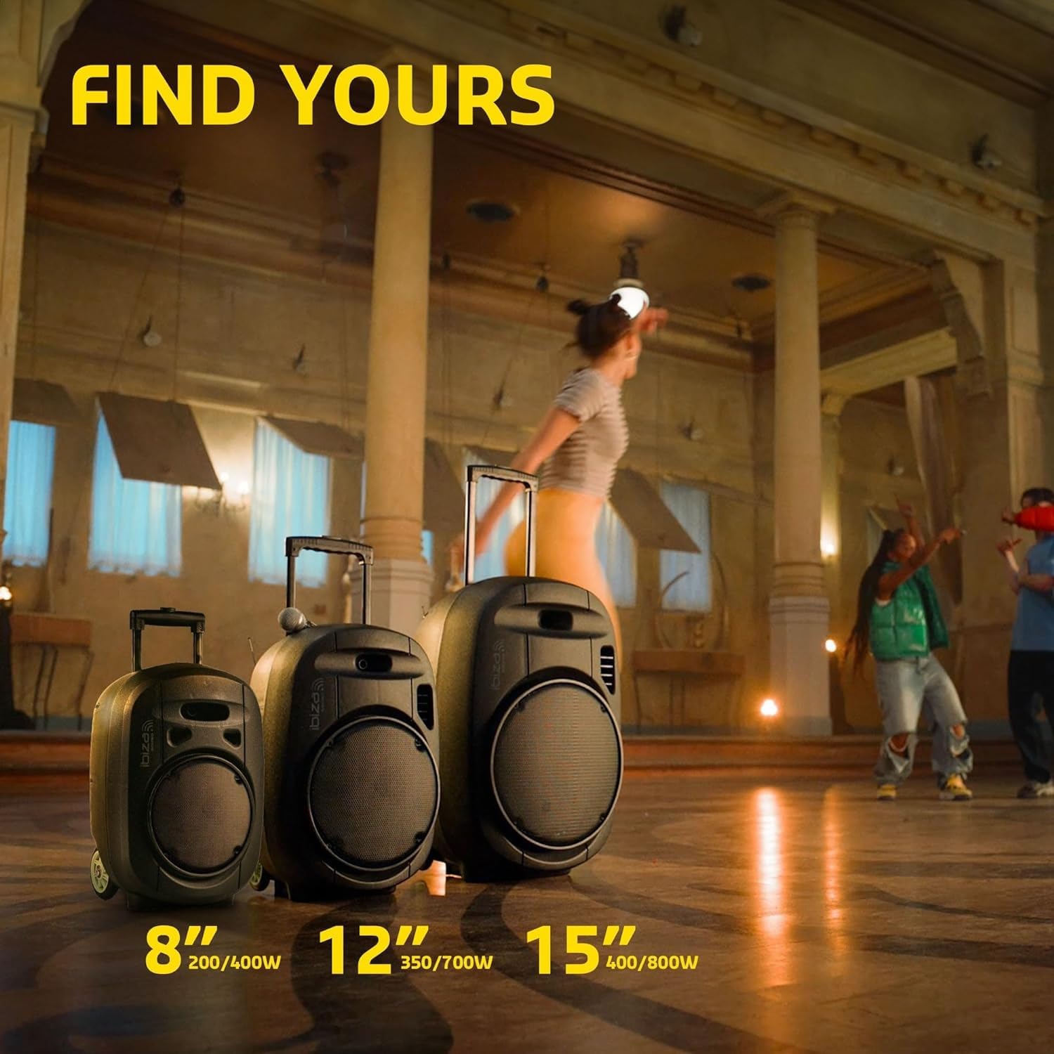 Ibiza - Pack Sono 2 Enceintes Portables USB Bluetooth PORT12VHF-MKII-TWS 700W 6 Micros - Paire Supports Enceintes SS01B-MINI