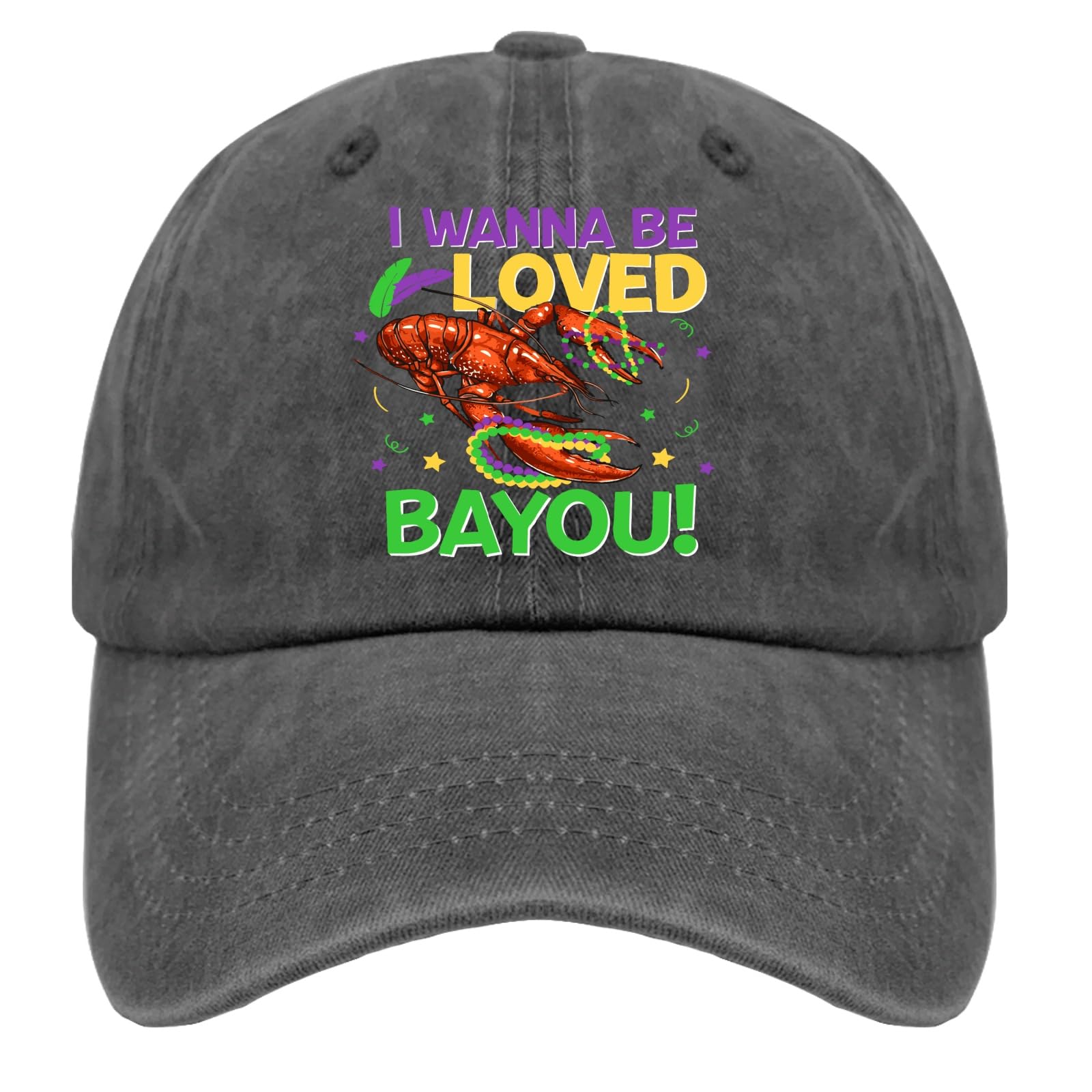 Mardi Gras I Wanna Be Loved Bayou Trucker Hat Blue Hat Pigment Black Golf Hats Men Gifts for Women Cool Cap