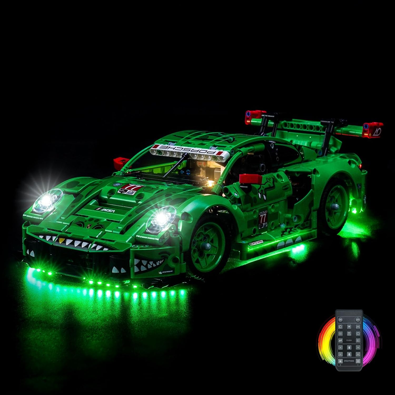 Light kit Compatible with Lego 42224 Porsche 911 GT3 R Rexy AO Racing Car - No Actual Model Only Lights, LED Lighting Accessories Compatible with Lego 42224 Porsche 911 (RC Version)