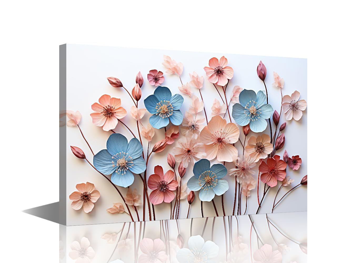TISHIRON 1 Panel Canvas Flower Wall Art Colorful Poppy Picture Canvas Prints Vibrant Floral Painting Vintage Artwork Nature Landscape for Living Room Bedroom Office Wall Decor Ready to Hang 24x36inch