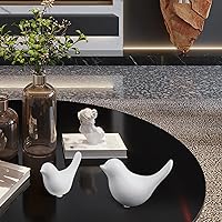 Vista 8 de Notakia Estatuas de pájaros blancos pequeños, decoración del hogar, adornos decorativos de estilo moderno para decoración de sala de estar, 2