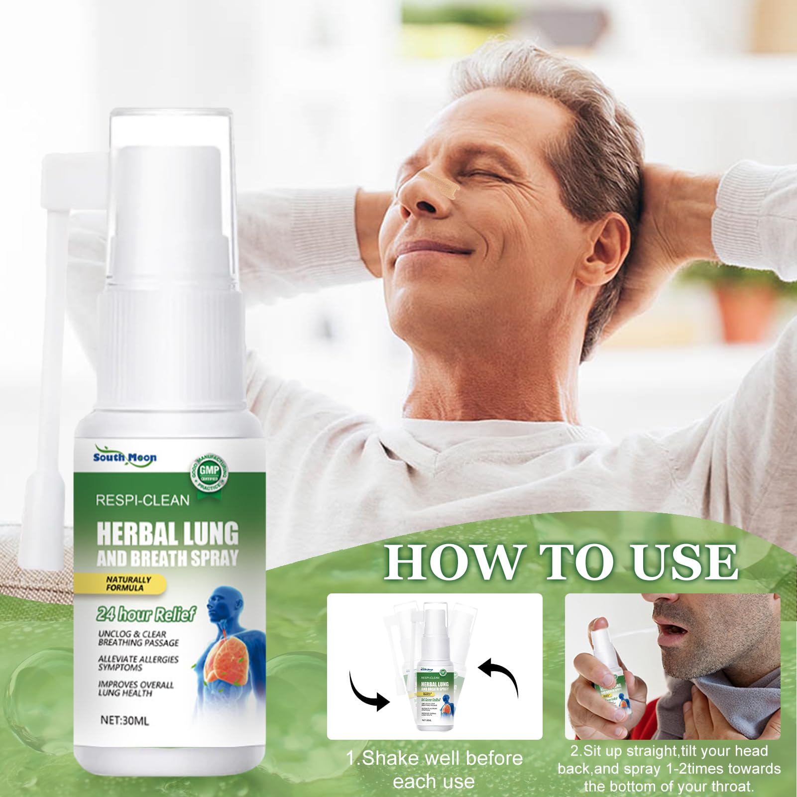 Capsules Détox Poumons Et Santé Respiratoire à Base De Plantes - Quercétine, Vitamine C, Neuf